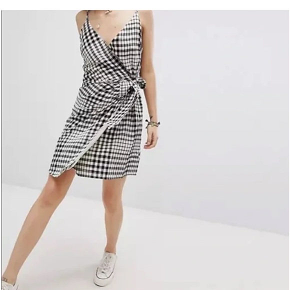 Free People Nodia Black and Off White Gingham Mini Dress - Picture 5 of 11